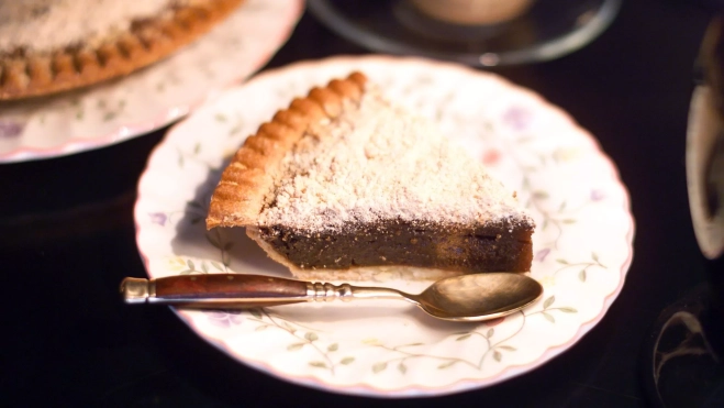 Trozo de tarta Shoo-Fly Pie, típica en Estados Unidos / Foto: Canva