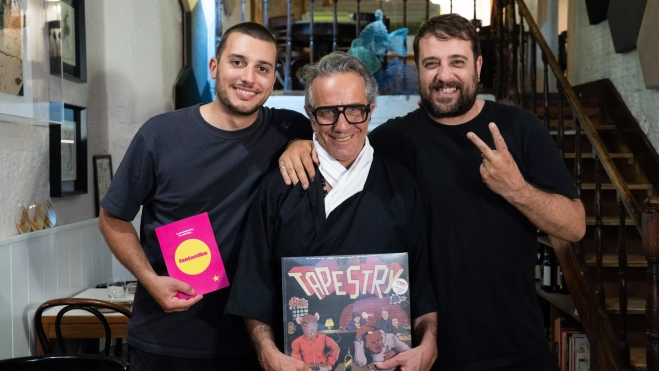 Nicola Buizza, Maurizio de Vei y Alfredo Rodolfi en el restaurante Bacaro (Barcelona)  / GALA ESPÍN