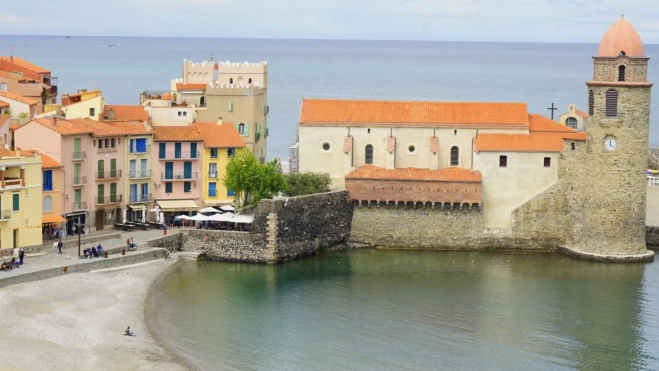 La playa de San Vicente de Collioure desde el Castillo Real / Foto: Yolanda Cardo