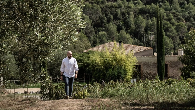 El cocinero Artur Martínez en Can Morral / Foto cedida