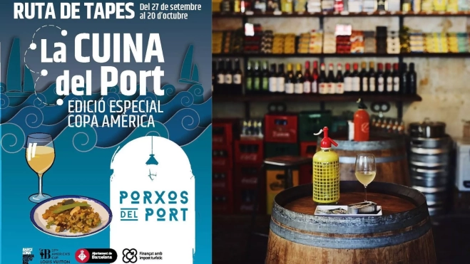 Cartel de la ruta 'La Cuina del Port' y la Bodega Vidrios y Cristales / Foto: Instagram