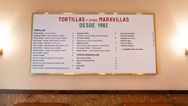 La carta del restaurante Los Tortillez en Sant Antoni (Barcelona) / GALA ESPÍN