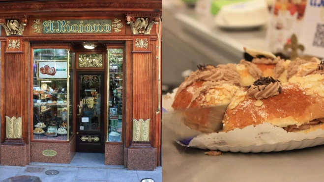 La pastelería El Riojano y su corona de la Almudena (Madrid) / Cedida