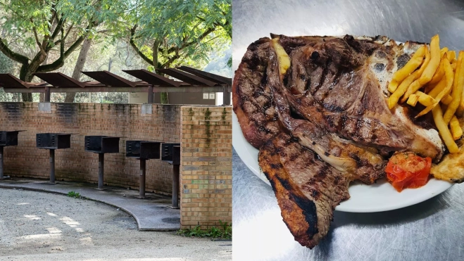 Merendero de Can Colly su plato de chuletón de Girona / Txaber Allué e Instagram