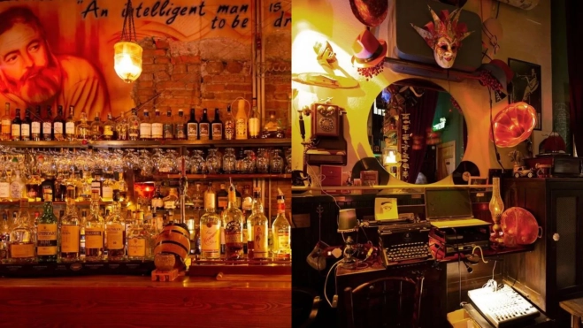 Diversos rincones del Hemingway Bar de Tirana (Albania) / Instagram